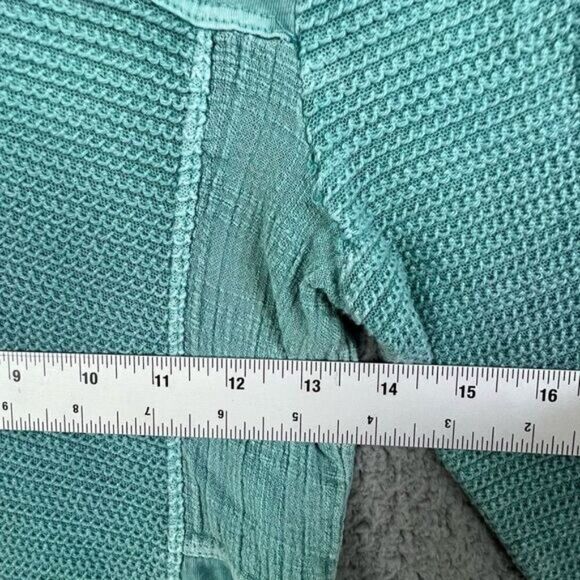 SOFT SURROUNDINGS WOMENS HENLY STYLE BLOUSE TURQUOISE SIZE XS - Picture 7 of 11